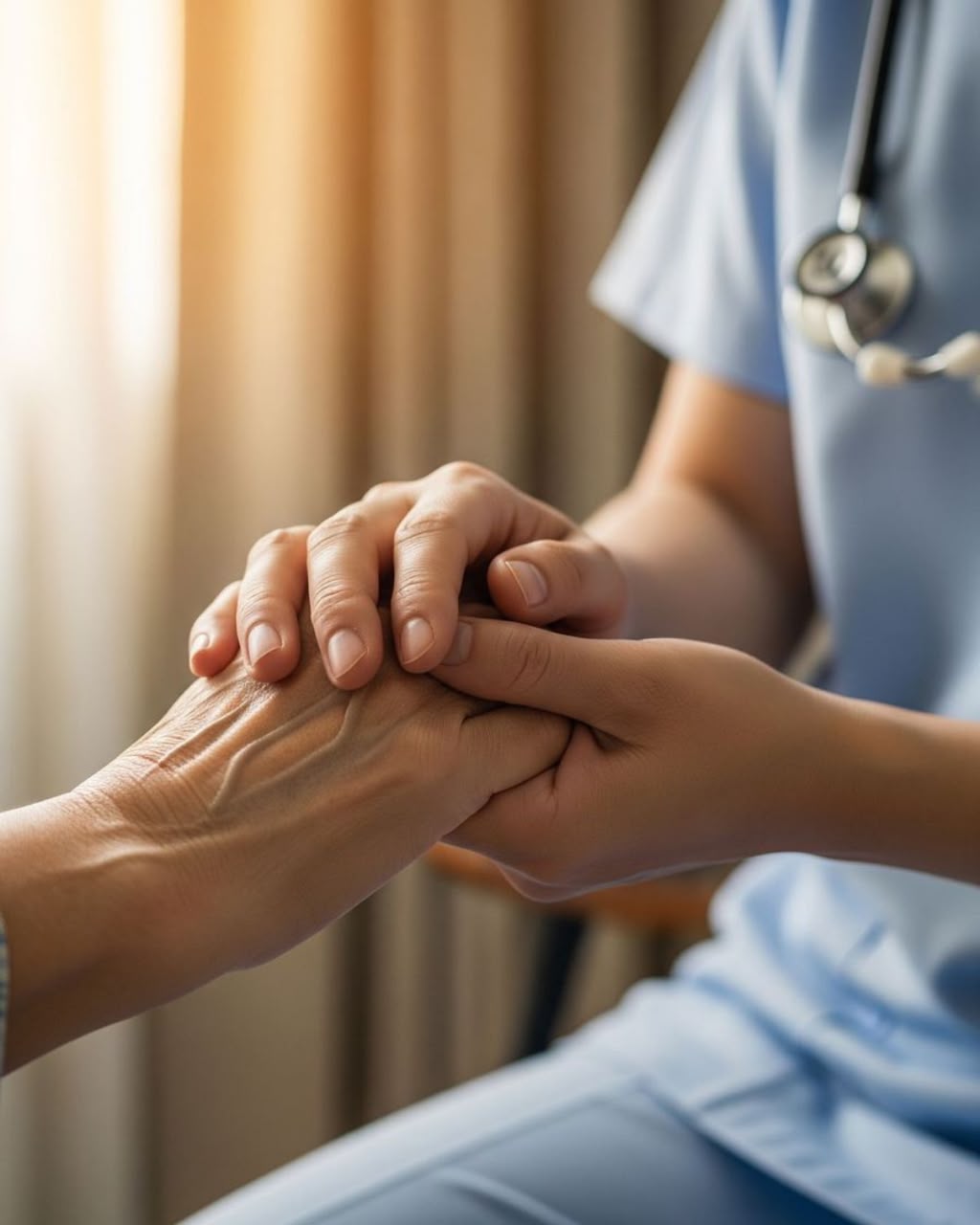 Caregiver assisting a patient at home